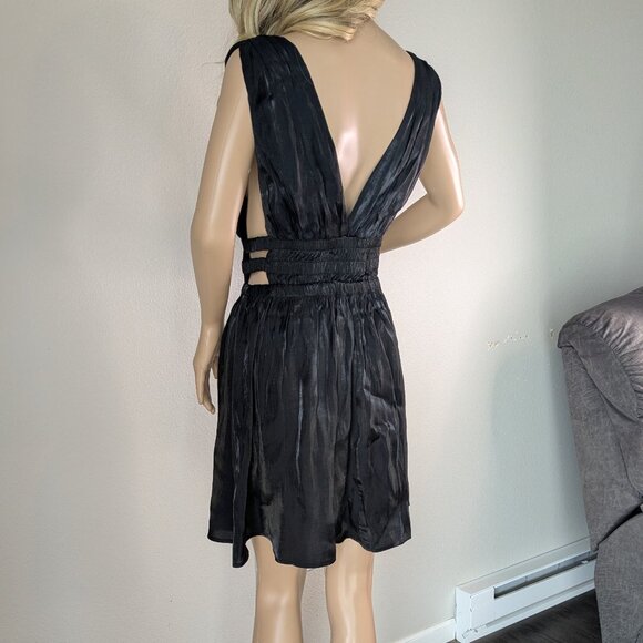 Heart & Heels Dress Juniors XL Black Cutout Plunge Front/Back Metallic Party Fun - Picture 7 of 15